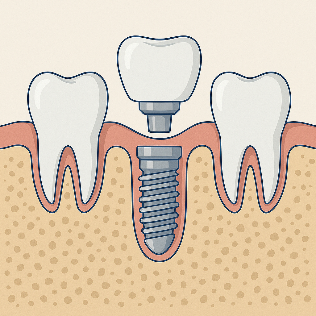 Ilustrativo de procedimiento de implantes dentales