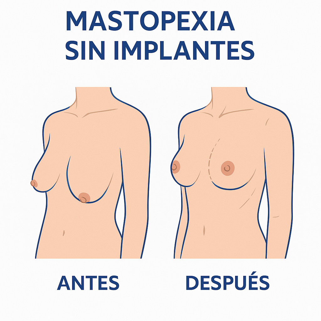 mastopexia sin implantes, antes y después