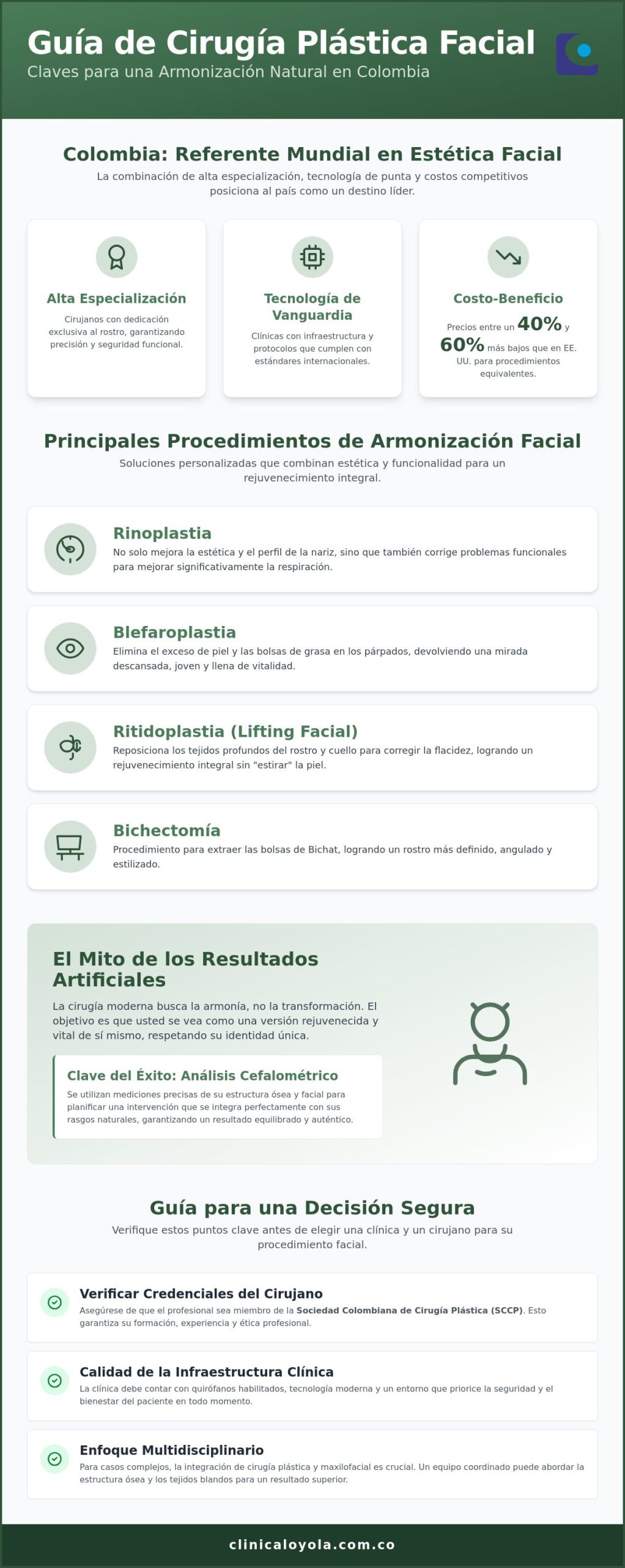Cirugía plástica facial en Colombia: Guía completa sobre procedimientos y resultados naturales